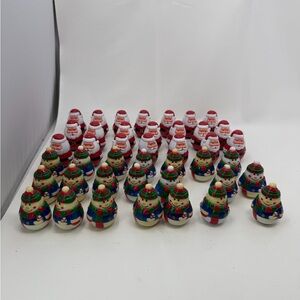 Vintage Roly Poly Christmas 21 Santa Claus 21 Snowmen Double Sided Toys Figures